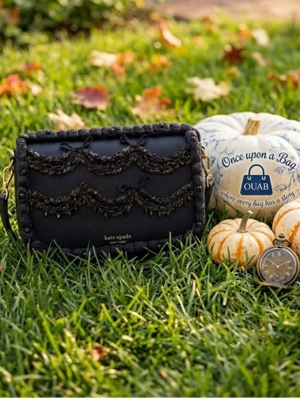 kate spade black embellished scallop crossbody bag